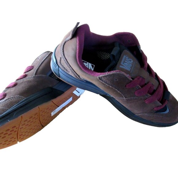 Vans Men's Skate Mixxa Suede Mesh Shoes Brown Black Maroon Sizes NIB - Picture 2 of 5